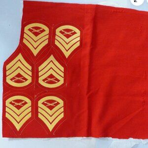 US Marine USMC vintage patch sheet staff sergeant chevrons rifles gold red